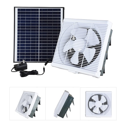 Quạt hút gió âm tường năng lượng mặt trời 30W